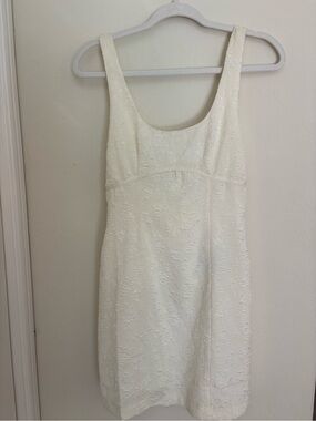 Rare London Ivory Textured Mini Dress